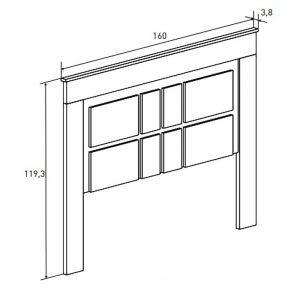 Pegane Tete de lit avec pieds coloris chene vieilli - Longueur 160 x profondeur 3,8 x hauteur 119,3 cm -