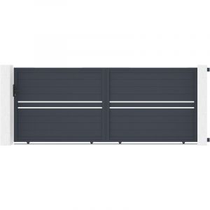 Casanoov - Portail coulissant 4m cimone 400 x 160cm aluminium gris