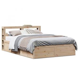 VidaXL Cadre de lit avec tête de lit 120x190 cm bois de pin massif