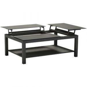 Proloisirs Table basse de jardin aluminium avec plateaux élévateurs - Butterfly - L.120 x l.80 cm 126 - Couleur Graphite