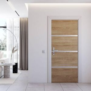 Nordlinger Pro Kit rénovation porte décor chêne et profilés gris alu adhésif