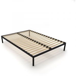 Sommier &agrave; lattes 140x200cm - Structure m&eacute;tal noir
