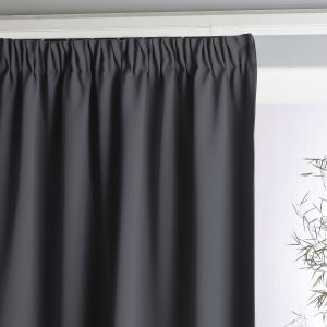 Rideau occultant double face galon fronceur, Voda Gris Foncé Taille 350X140 cm;250X140 cm;180X140 cm