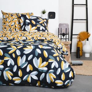 Today Parure de lit 2 personnes imprimé en coton jaune 220x240