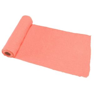 Ruedelafete Chemin de table coton gaufré 3m Pêche