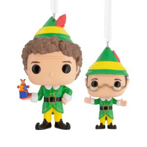 Hallmark Funko Pop! Lot de 2 d&eacute;corations pour Sapin de No&euml;l Motif Elfe et Elfe Papa