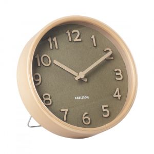 Present time Horloge de table grain de bois Pure