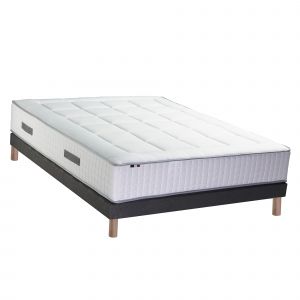 Ensemble matelas ressorts 7 zones h30cm + sommier palacio 2 fabrication francaise dimensions - 140 x 190 cm