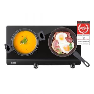 Plaque Induction TZS First Austria FA-5096-9 2500W 2 Foyers Pose Libre Verre Céramique Noir
