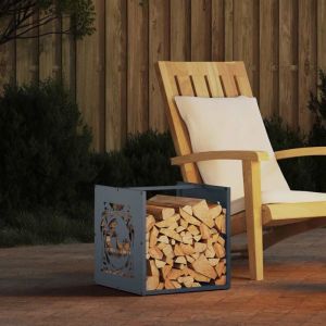 VidaXL Portant de bois chauffage anthracite 40x40x40 cm