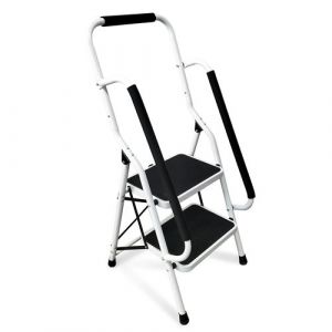 Escabeau avec main courante BM TOOLS BMT-ESC-2-MC, 2 marches - &Eacute;chelle int&eacute;rieur et ext&eacute;rieur