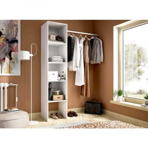 Armoire Presanella, Structure pour dressing, Portemanteau ouvert, 138x40h186 cm, Blanc