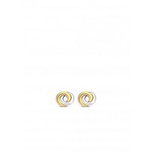 Ti sento Boucles d'Oreilles 7784SY - puces argent anneaux entrelacés bicolores