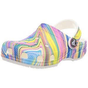 Crocs Unisex child Kids' Classic Tie Dye | Slip on Shoes for Boys and Girls Clog, Pastel Swirl, 7 Toddler US