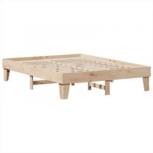 VidaXL Cadre de lit sans matelas 150x200 cm bois de pin massif, meuble de chambre à coucher, sommier, lit en bois, lit, lit double, lit à panneaux
