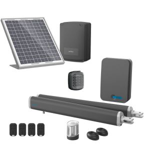 Avidsen Motorisation solaire à vérins Teha SE avec digicode pour portail battant