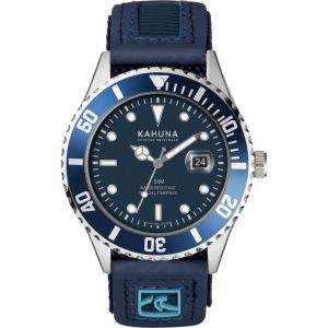 Image de Kahuna Montre pour homme, Cadran bleu, Style sport, Bracelet en nylon/PU indéchirable, Résistance à l%u2019eau à 50 mètres KUV-0003G