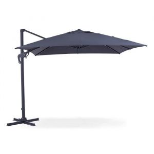 Image de Parasol déporté carré - 3 x 3 m - Rotatif à 360° - Inclinaison latérale - Gris - Parasol déporté rectangulaire - 3 x 3 m - Rotatif à 360° - Inclinaison latérale - Gris