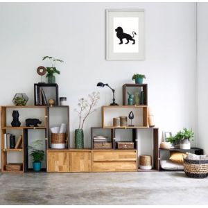 Shot Cadre Photo Lion 30x40cm avec P e Partout Tableau Bois Verre (BLANC)