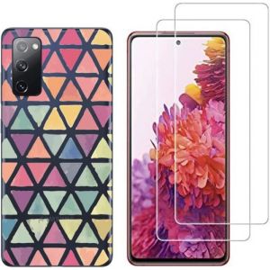 Image de Novago Coque gel fantaisie pour Samsung Galaxy S20 FE 4G - 5G et 2 protections écran verre trempé [Mosaïques]