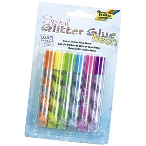 Folia Colle pailletée 'Glitterglue SPIRAL NEON', assortie - Lot de 4