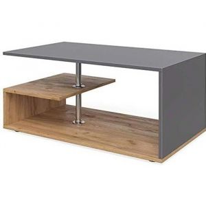 Table basse "Guillermo Anthracite/Ch&ecirc;ne sabl&eacute; Vicco