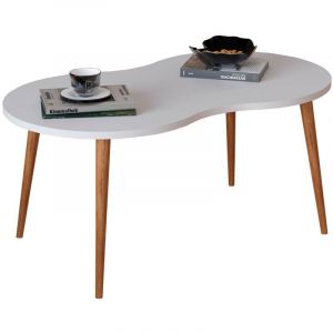 Ebuy24 - Barilo table basse blanc, ch&ecirc;ne d&eacute;cor. - Blanc