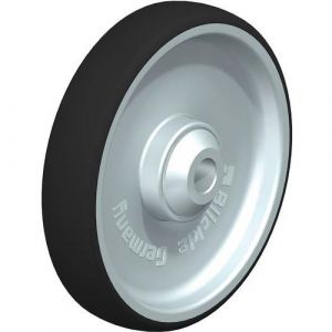 Roulette avec revetement polyurethane, capacité 500 kg roue diam. 200 mm, trou axe diam. 20 mm