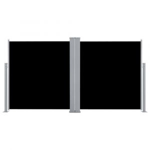 Auvent paravent store brise-vue latéral rétractable de patio jardin terrasse balcon protection visuelle écran 120 x 600 cm noir 02_0007431