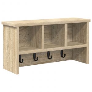 Image de VidaXL Porte-manteau mural avec étagère Montage mural avec stockage Chêne sonoma 50 x 16 x 26 cm