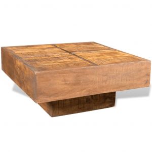 VidaXL Table basse carrée Marron Bois massif de manguier