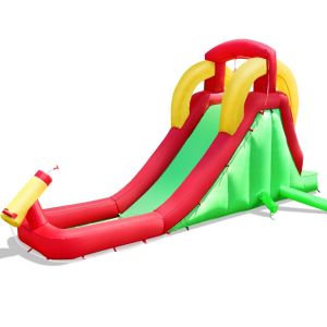 Image de Ch&acirc;teau gonflable Coast toboggan aquatique piscine dia 470 x 120 x 242 cm vert + rouge + jaune