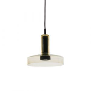 Artemide Lampe à suspension STABLIGHT "C" (diffuseur vert ambre, structure noire - Verre soufflé, aluminium)