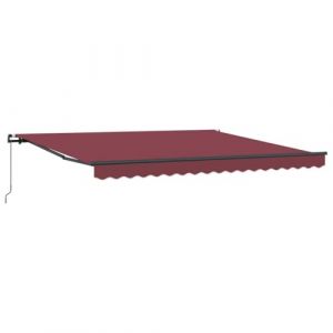VidaXL Auvent manuel r&eacute;tractable bordeaux 400x300 cm auvent auvent de porte auvent de jardin store auvent de terrasse 3310186