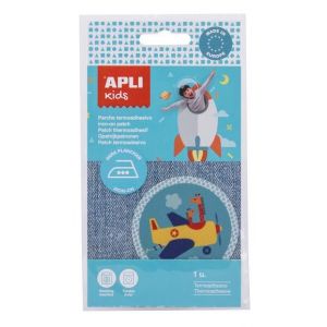 APLI 17799 - Patch tissé thermoadhésif, Ø 68 mm, motif Bateau