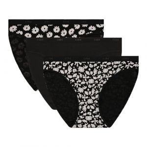 DIM Femme Les Pockets Coton Confortable X3 Culotte, Lot Black Bold, XS-S EU