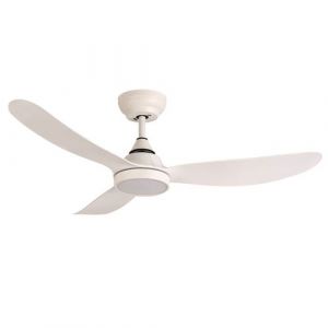 Fanelite - Ventilateur de plafond 107 cm blanc BAABA - Moteur DC 21W - Lumière LED 20W dimmable 3 couleurs - Télécommande - Wifi - Contrôles vocaux - 3 pales