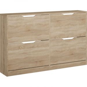 Benne à chaussures Luca, Sonoma, 116.6x72.5cm avec 4 compartiments, Vicco