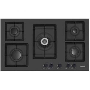 Elleci Plano 90 G40 Noir Encastrable 86 cm Gaz 5 Br&ucirc;leurs