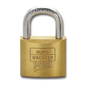 Burg-Wächter Cadenas en laiton professionnel, Taille : 50, Epaisseur de l'étrier 8 mm, Hauteur intérieure de l'étrier 27 mm - BURG WACHTER