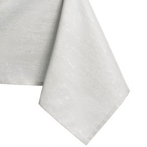 AmeliaHome Nappe Effet lotus déperlant Polyester Ecru Vesta 120x160 cm Ovale