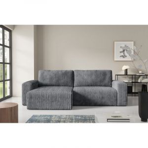 Meublesline Tendencio - Canapé d'angle convertible brigia avec accoudoir Gris