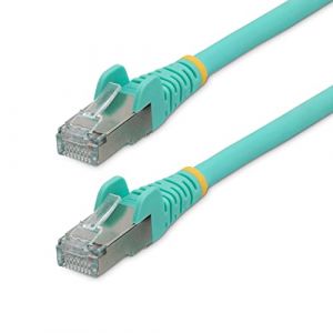 Image de StarTech.com Câble Ethernet CAT6a 1m - Low Smoke Zero Halogen (LSZH) - 10 Gigabit 500MHz 100W PoE RJ45 S/FTP Cordon de Raccordement Réseau Snagless Turquoise avec Décharge de Tension