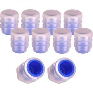Cyclingcolors 10x Bouchon de Valve Capuchon Phosphorescent Lumineux Nuit Schrader Pneu vélo Moto Auto Voiture Quad Trottinette, Bleu