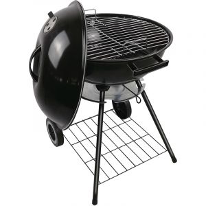Edco Alpina Charcoal BBQ - Barbecue à boule Ø43 cm - Barbecue avec couvercle et roues - Système de ventilation intégré - Cendrier amovible - Noir
