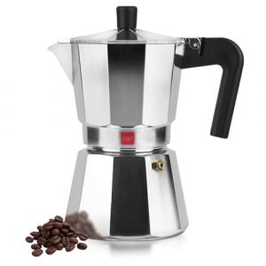 Magefesa Catual Cafetière italienne de 6 tasses, aluminium résistant et léger, tous types de cuisines sauf induction, poignée ergonomique, chaleur uniforme