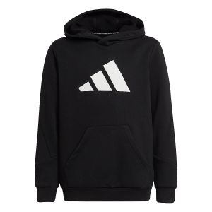 Adidas Sweat à Capuche Fleece - Noir/Blanc Enfant, pointure 140 cm - Noir - Taille 140 cm