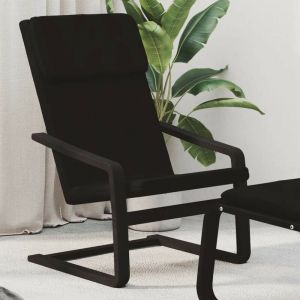 VidaXL Chaise de relaxation Noir Tissu