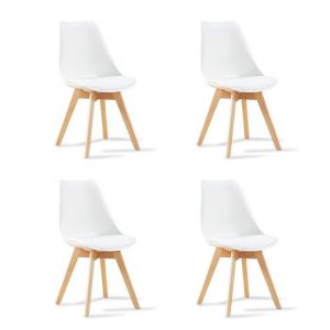 Lot de 4 chaises scandinaves blanches - Bjorn Designetsamaison Blanc