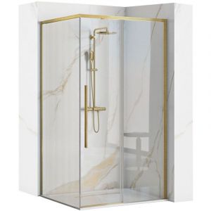 Réa Cabine de douche solar 90X90 brush gold